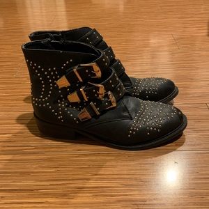Black Studded Ankle Boots